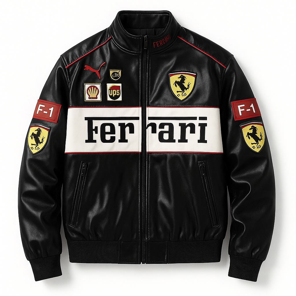 Ferrari Black Leather Jacket